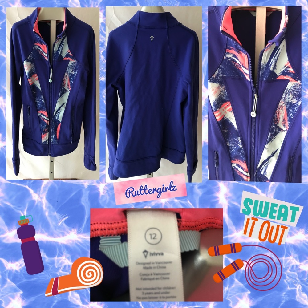 Ivivva Blue & Coral Jacket-Size 12